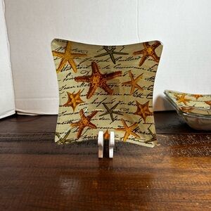 Notions Set Of 4 Glass Starfish Appetizer Nuts Dishes Beach